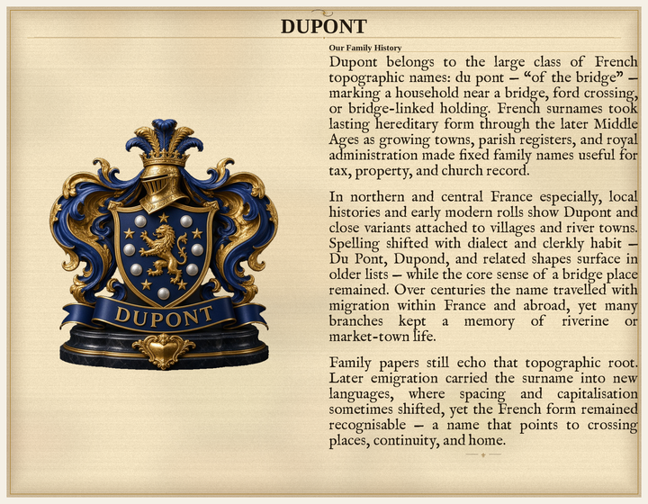 Exemple PDF Standard Herald Lab — histoire de nom commémorative, pas un droit familial officiel